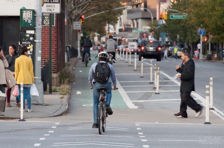 What are the three basic types of infrastructure for cycling